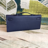 Royal Blue Epsom Leather Premium Craftsmanship Chic Evening Bag