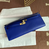 Deep Electric Blue Epsom Leather Gold & Silver Hardware Luxury Handbag for Day & Evening