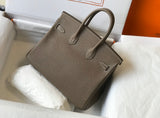 Elephant Grey Calfskin Gold Hardware Soft & Durable Luxury Tote