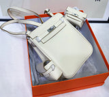White Jump Backpack Palladium Hardware
