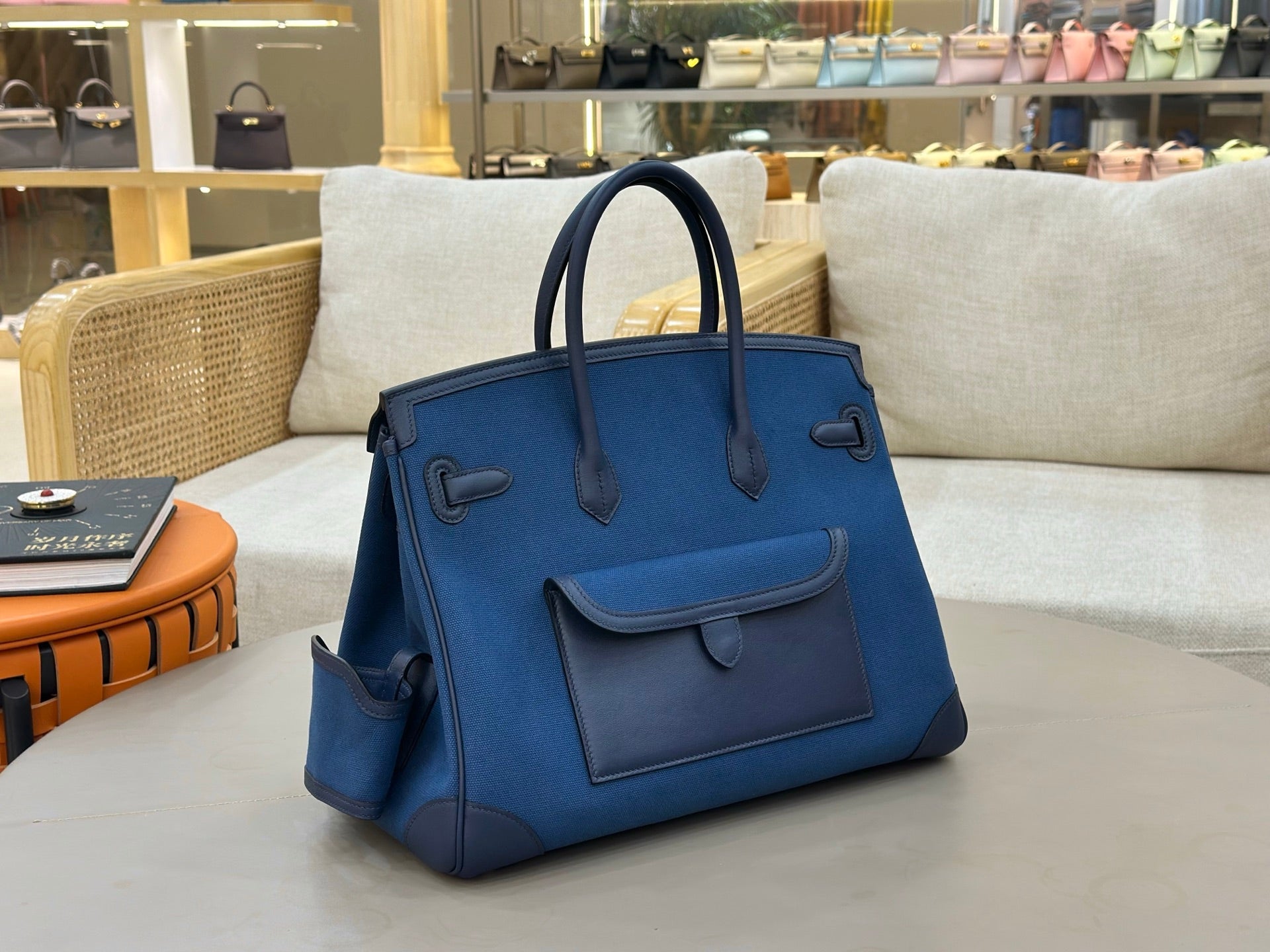 Deep Blue Multi-Pocket Tote | Spacious Everyday Handbag for Work & Travel