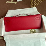 Bold Red Elegance Gold Hardware Luxury Epsom Leather