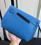Vivid Blue Structured Cross-body Silver Hardware Bag