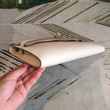 Creamy White Epsom Leather Luxury Clutch Perfect Evening Bag Timeless Elegance