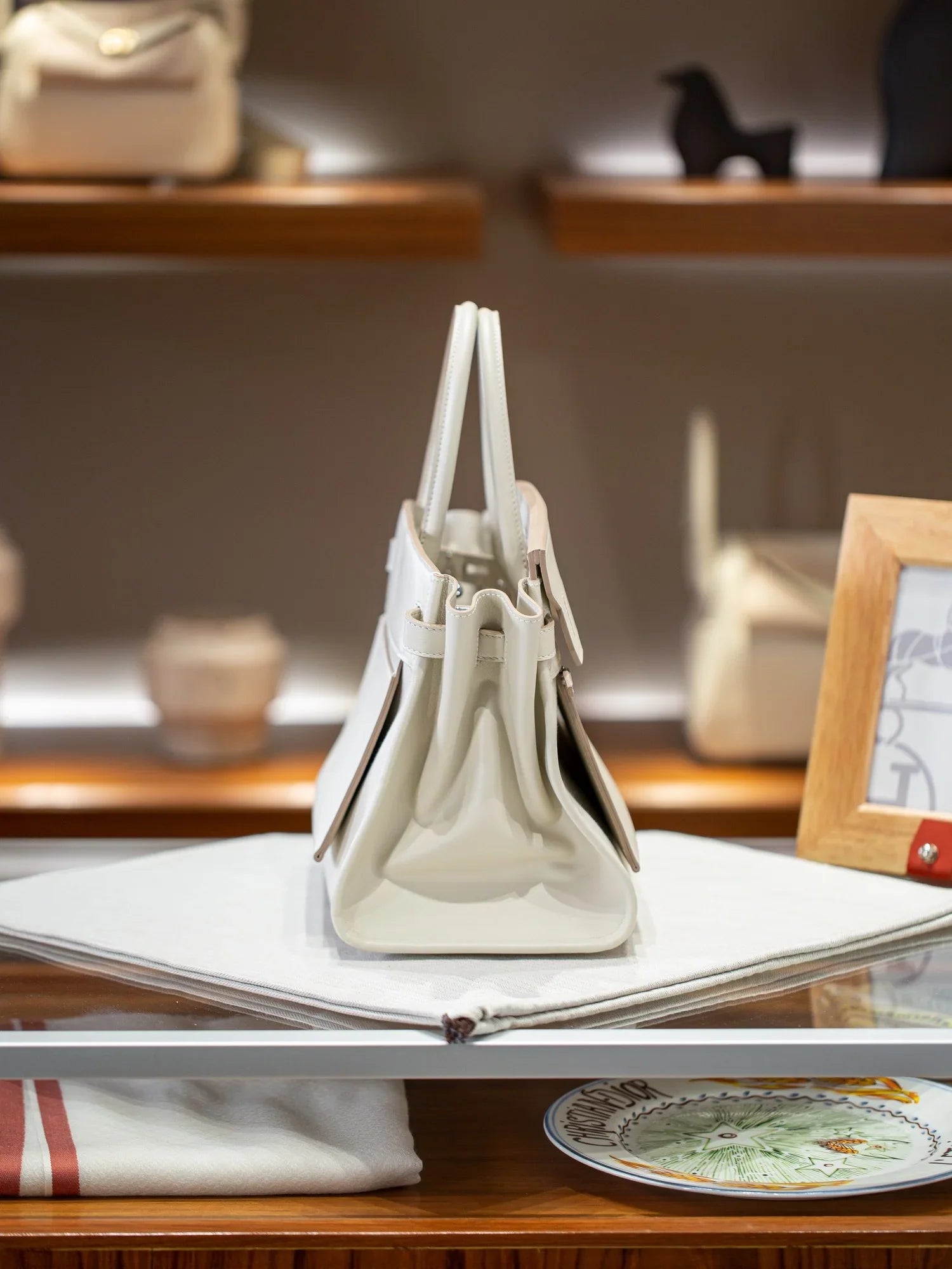 Off-White Reversible Structured Tote | Modern Neutral Statement Handbag