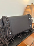 Sleek Ebony Black Swift Leather Palladium Hardware