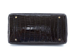 Black Crocodile With Gold Hardware Bag