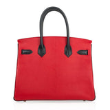 Rouge Casaque and Black Chevre Brushed Gold Hardware
