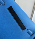 Vivid Blue Structured Cross-body Silver Hardware Bag