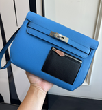 Vivid Blue Structured Cross-body Silver Hardware Bag