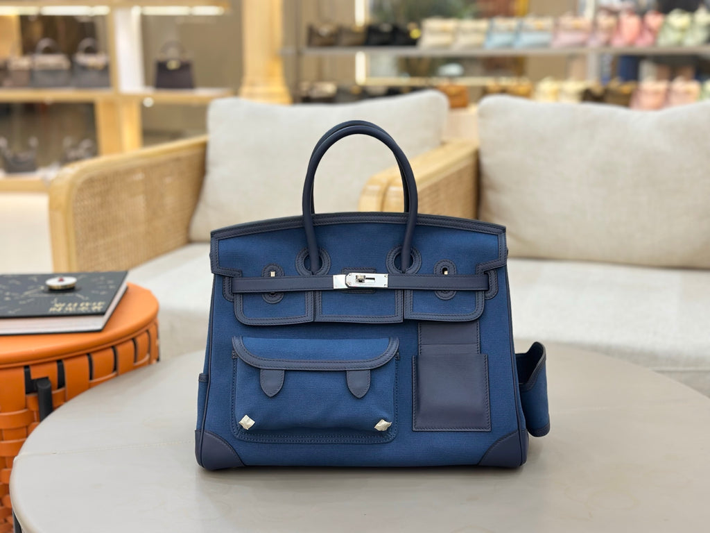 Deep Blue Multi-Pocket Tote | Spacious Everyday Handbag for Work & Travel