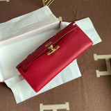 Bold Red Elegance Gold Hardware Luxury Epsom Leather