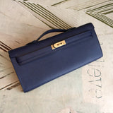 Royal Blue Epsom Leather Premium Craftsmanship Chic Evening Bag